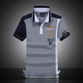 Aeronautica Militare Pilot Short Sleeve Shirt Polo-Ash