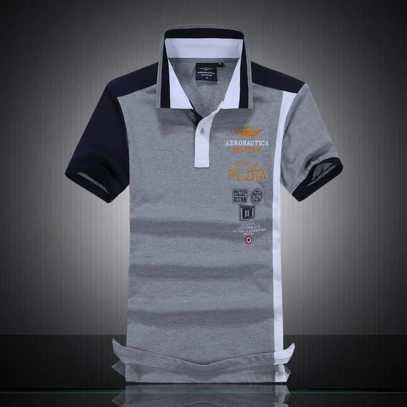 Aeronautica Militare Pilot Short Sleeve Shirt Polo-Ash