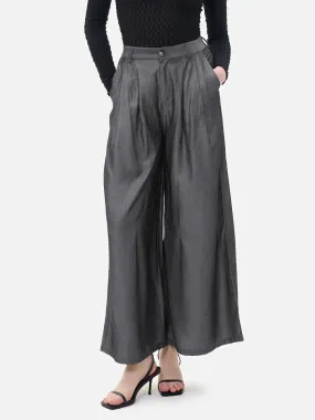 Airy Elastic Waist Wide-Leg Trousers