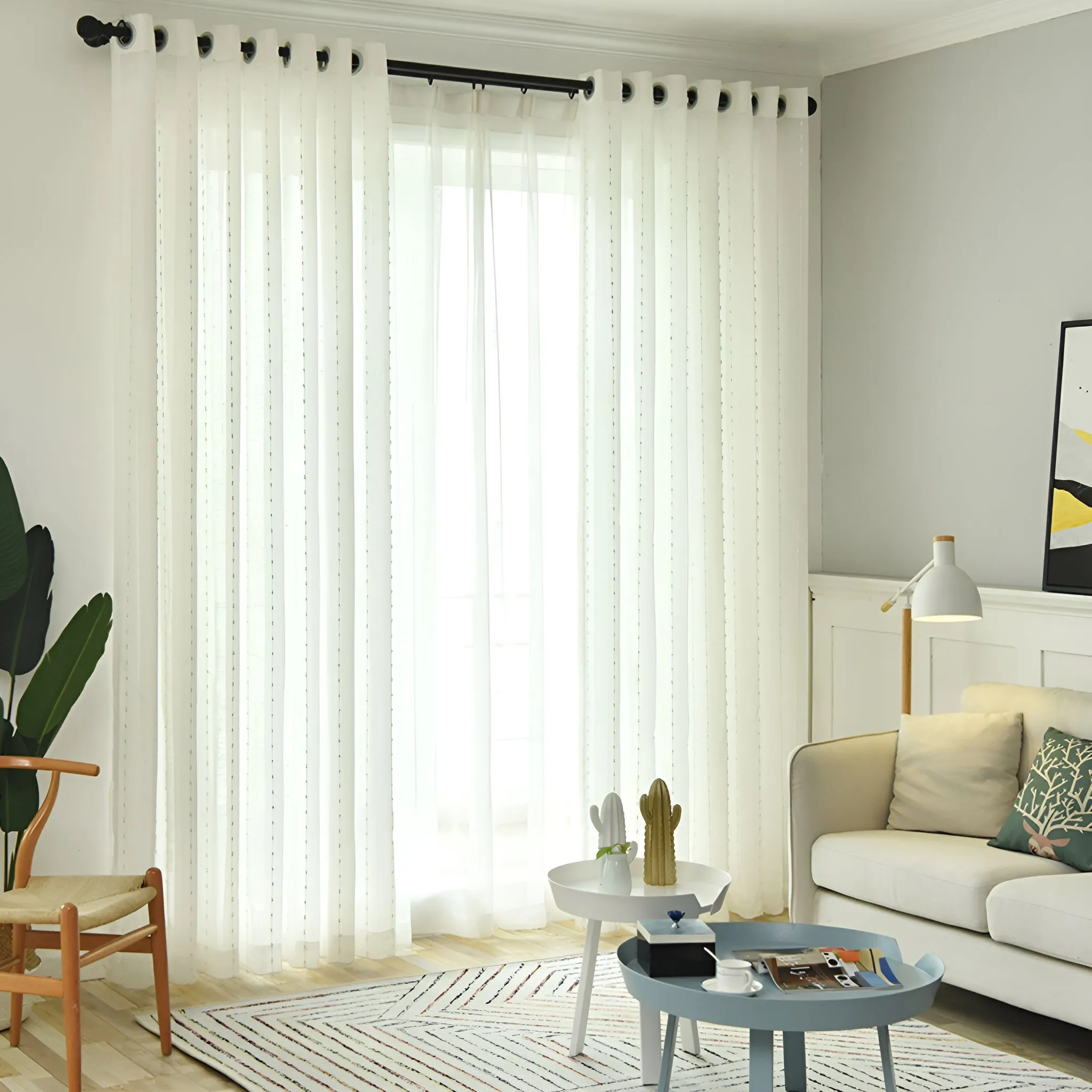 Angel Grommet Airy Gauze Sheer Custom Curtain