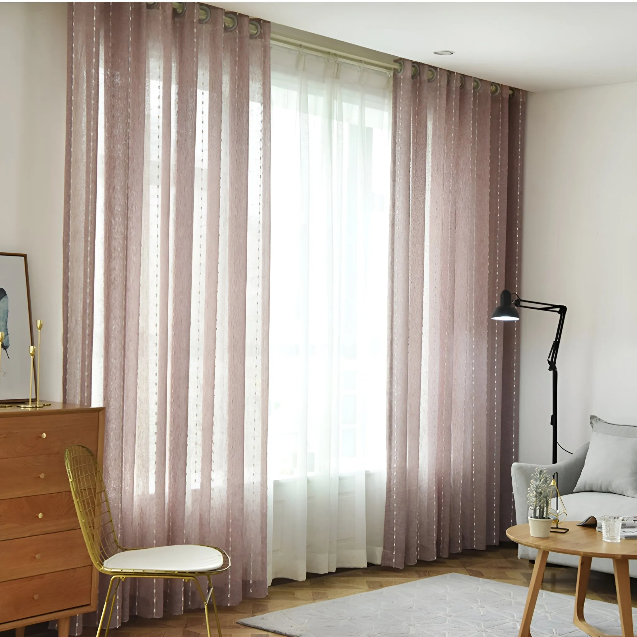 Angel Grommet Airy Gauze Sheer Custom Curtain