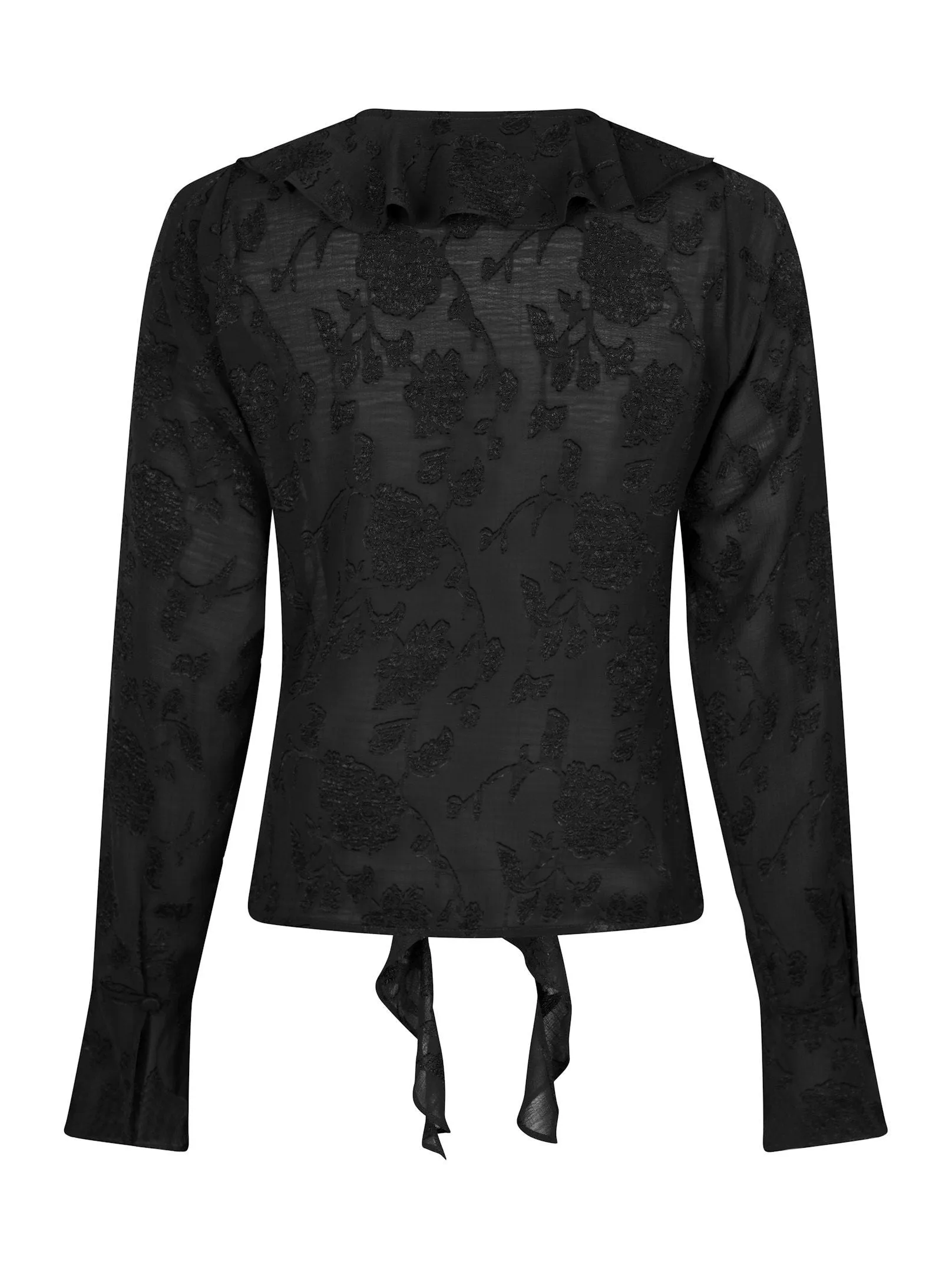 Anika Burnout Blouse - Black