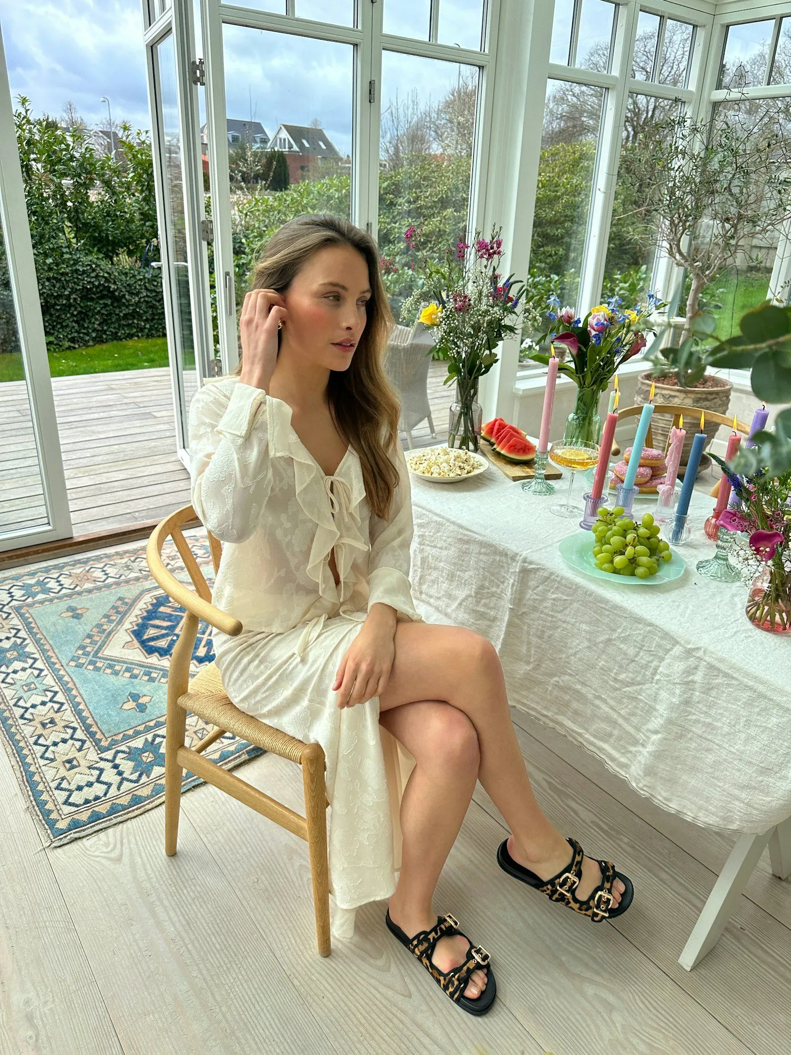 Anika Burnout Blouse - Off White