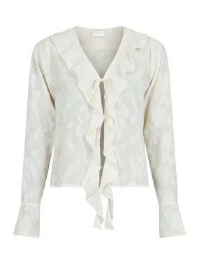 Anika Burnout Blouse - Off White