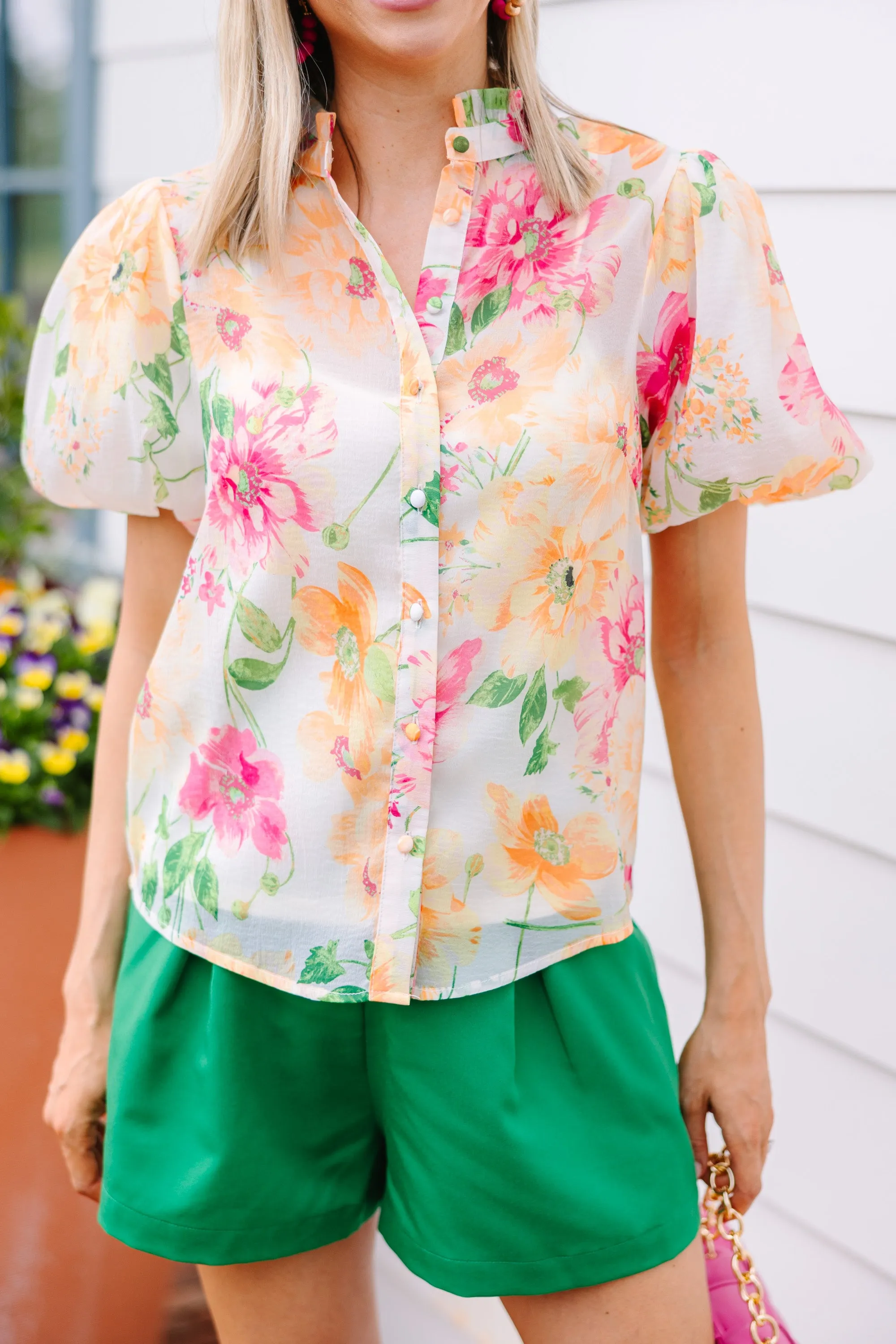 Better Believe It Yellow Floral Blouse