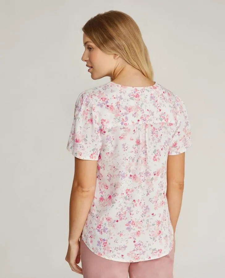 Blossoms Gathered Sleeve Blouse