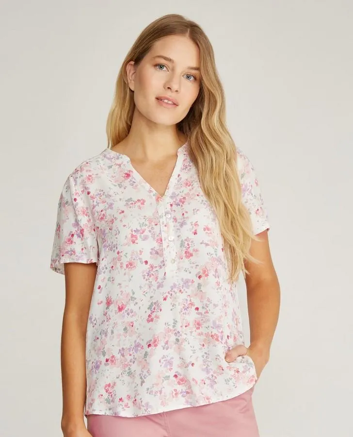 Blossoms Gathered Sleeve Blouse