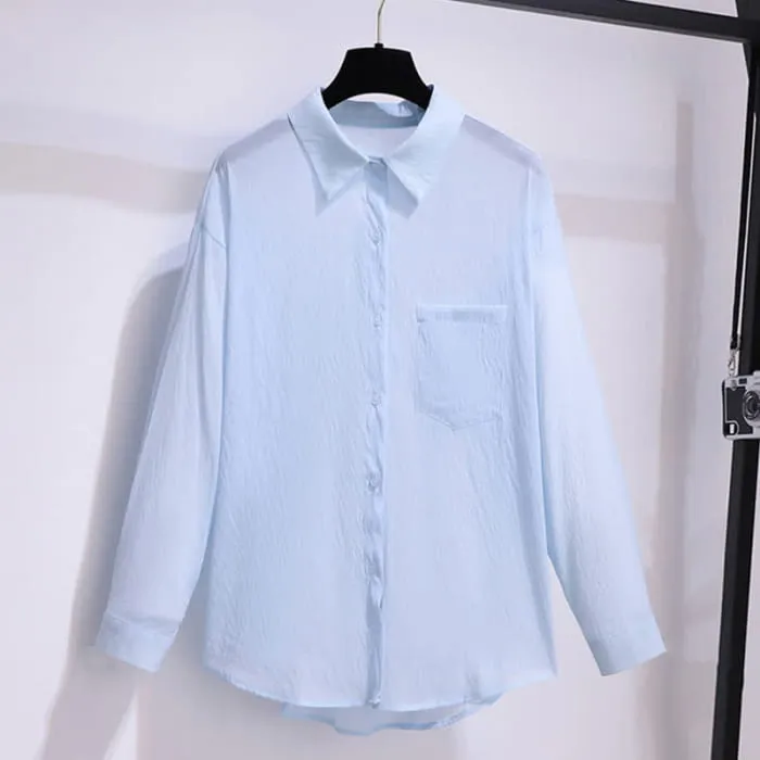 Blue Lapel Shirt Cami Top Ripped Denim Shorts