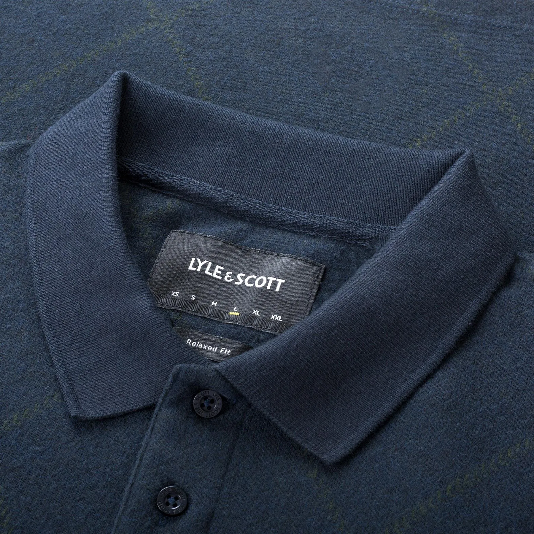 Brushed Argyle Tailored Fit Polo Shirt Dark Navy - AW21