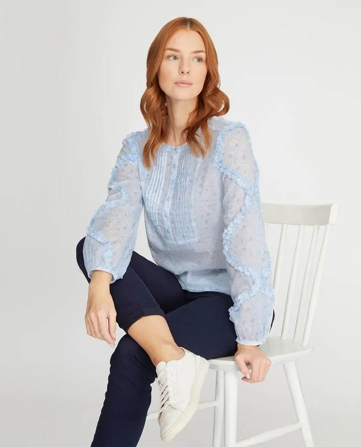 Cambridge Floral Ruffle Blouse