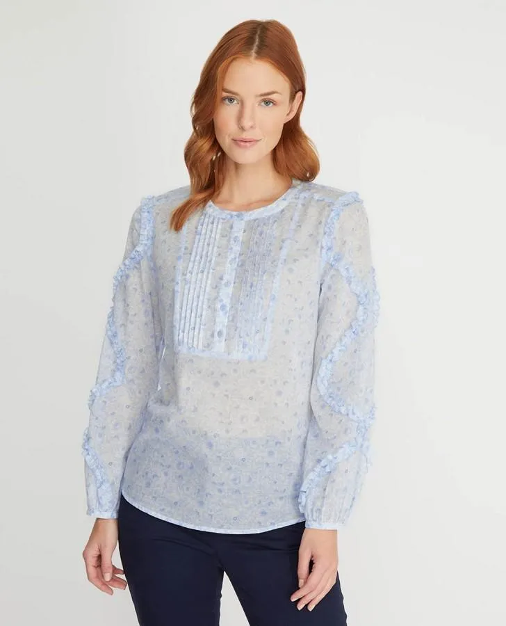 Cambridge Floral Ruffle Blouse