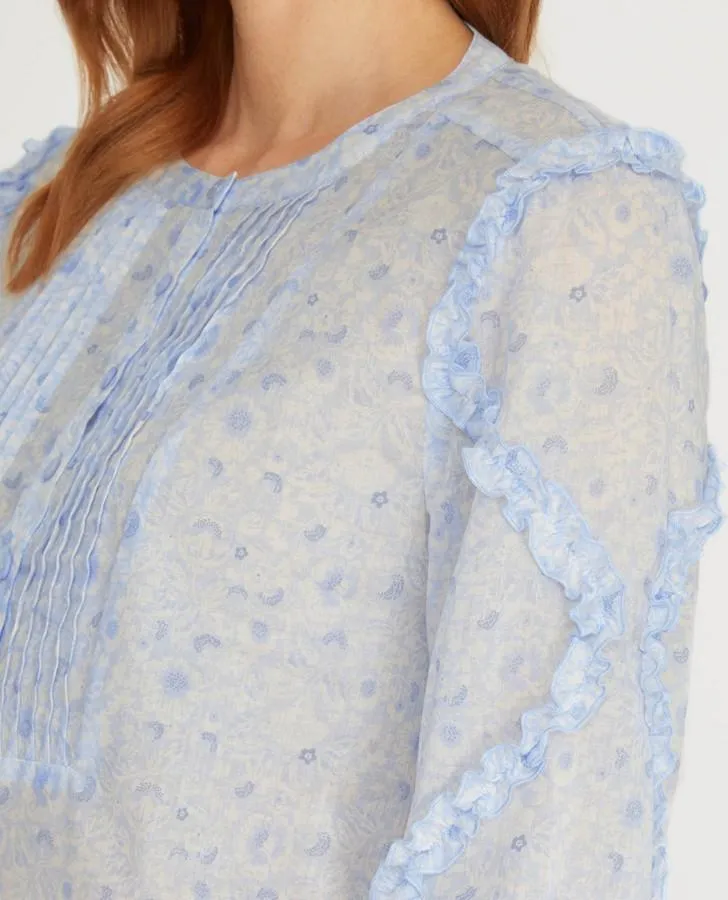 Cambridge Floral Ruffle Blouse