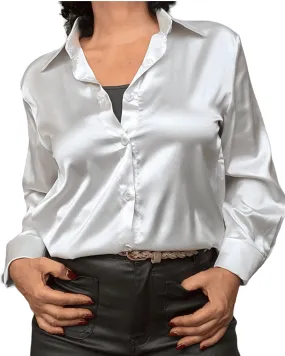 Chemise en satin crème