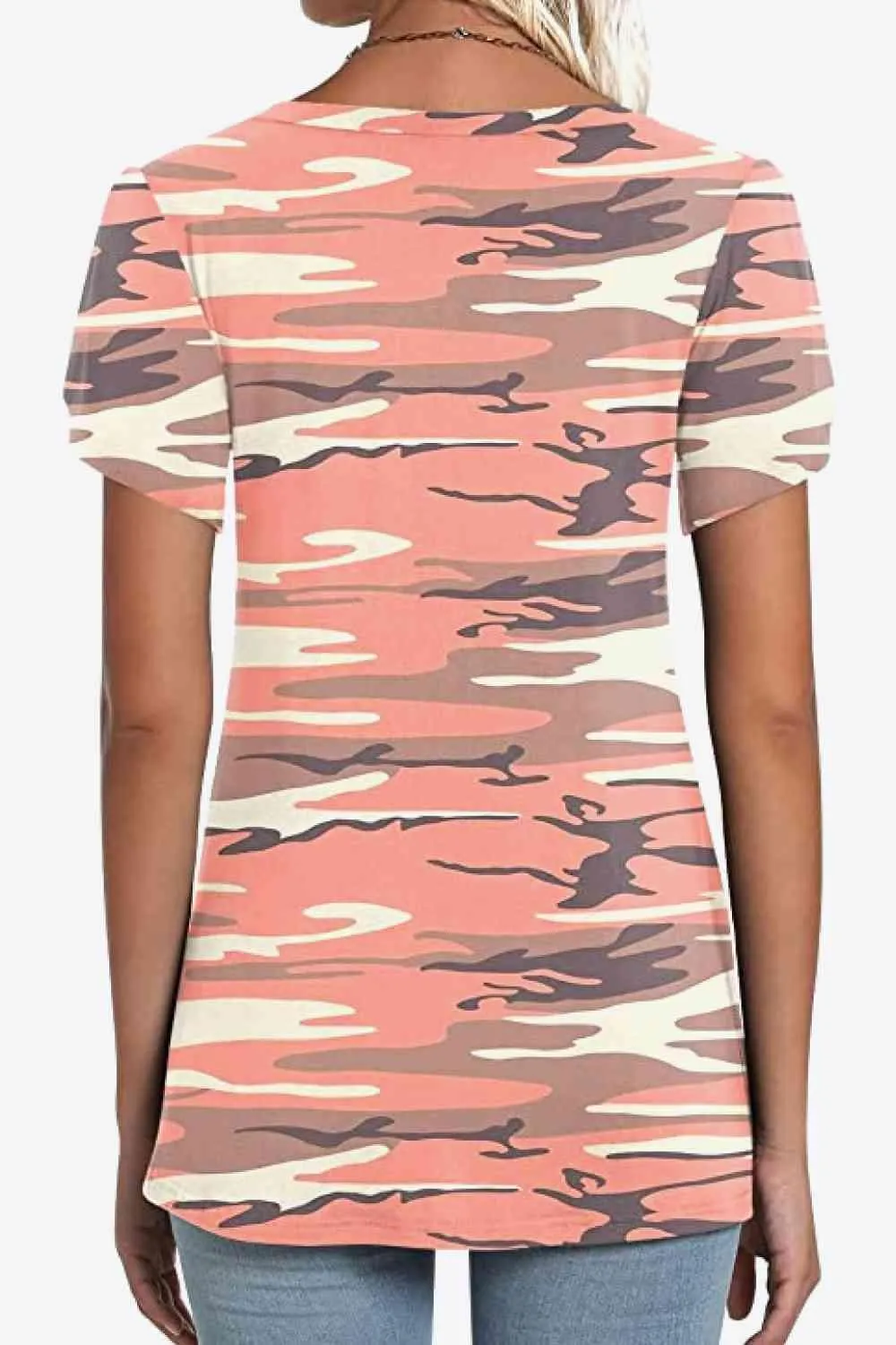 Chic Floral V-Neck Top with Delightful Petal Sleeves