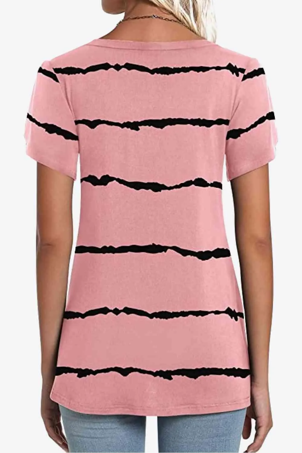 Chic Floral V-Neck Top with Delightful Petal Sleeves