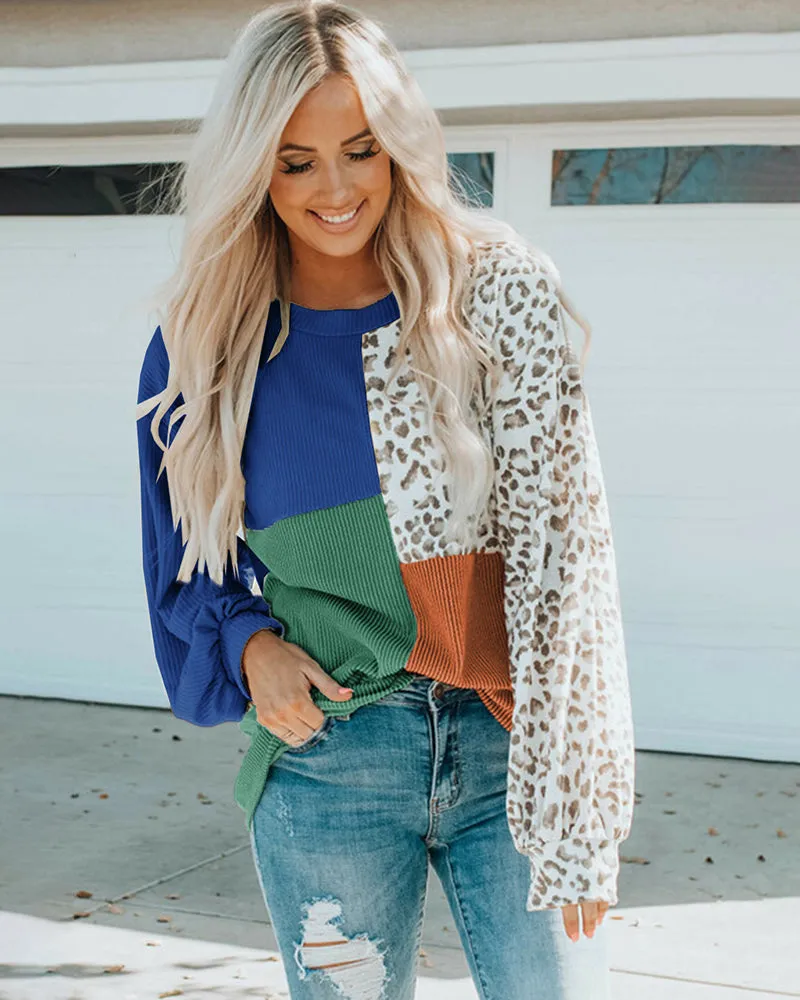 Crewneck Doll Sleeves Rib Knit Pullover
