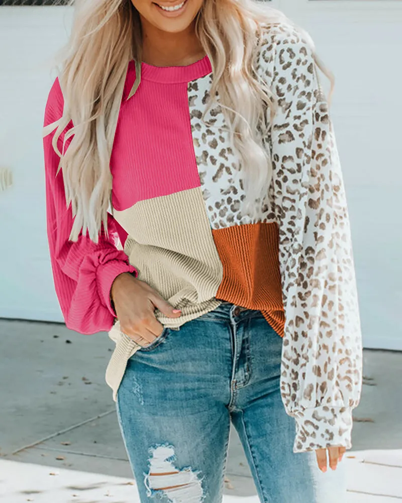 Crewneck Doll Sleeves Rib Knit Pullover