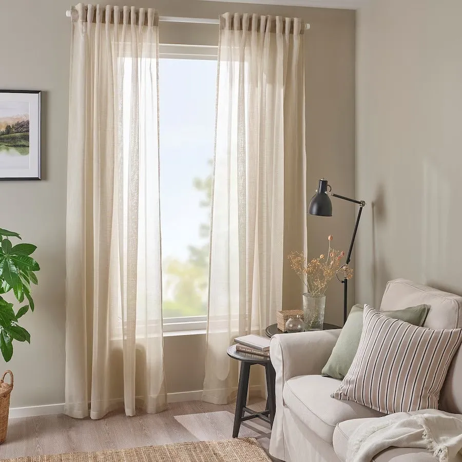 Curtains Ikea Hallebracka, 2 pcs., 145x250 cm, light beige