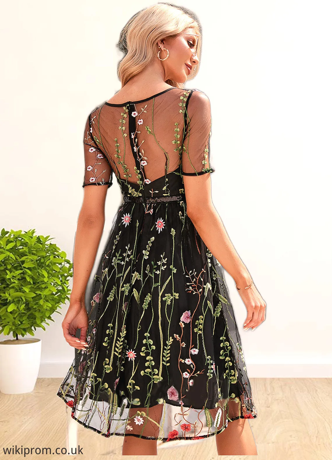 Dayanara Embroidered Scoop Illusion Elegant A-line Tulle Midi Mini Dresses SWKP0022371