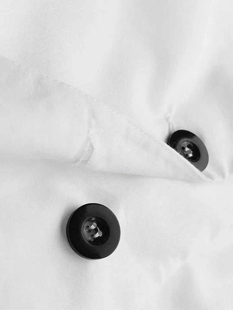 deanwangkt V-neck Oblique Placket Design Bell Sleeve Casual Dress