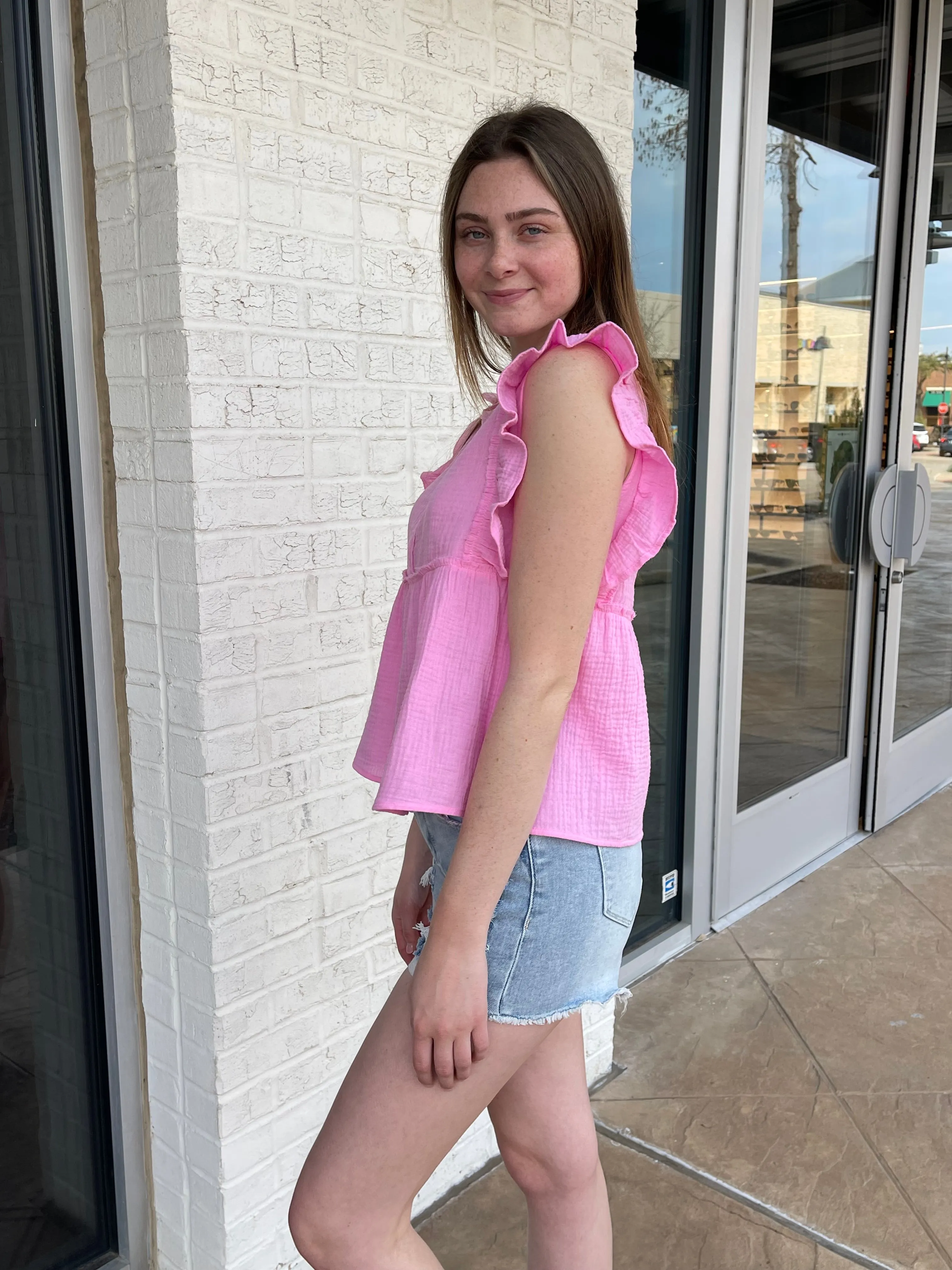 Dixie Babydoll Top Pink