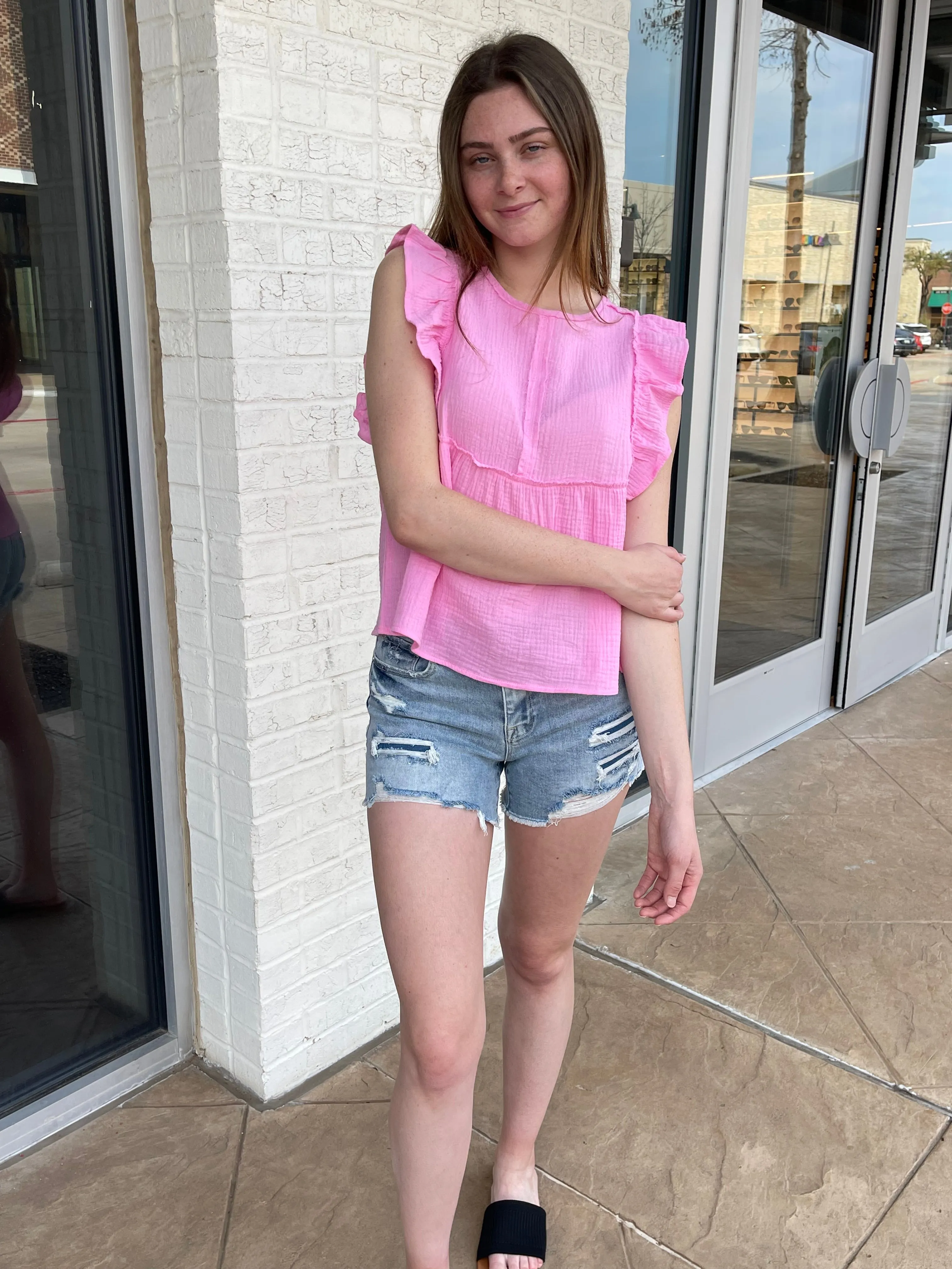 Dixie Babydoll Top Pink