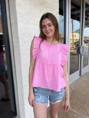 Dixie Babydoll Top Pink