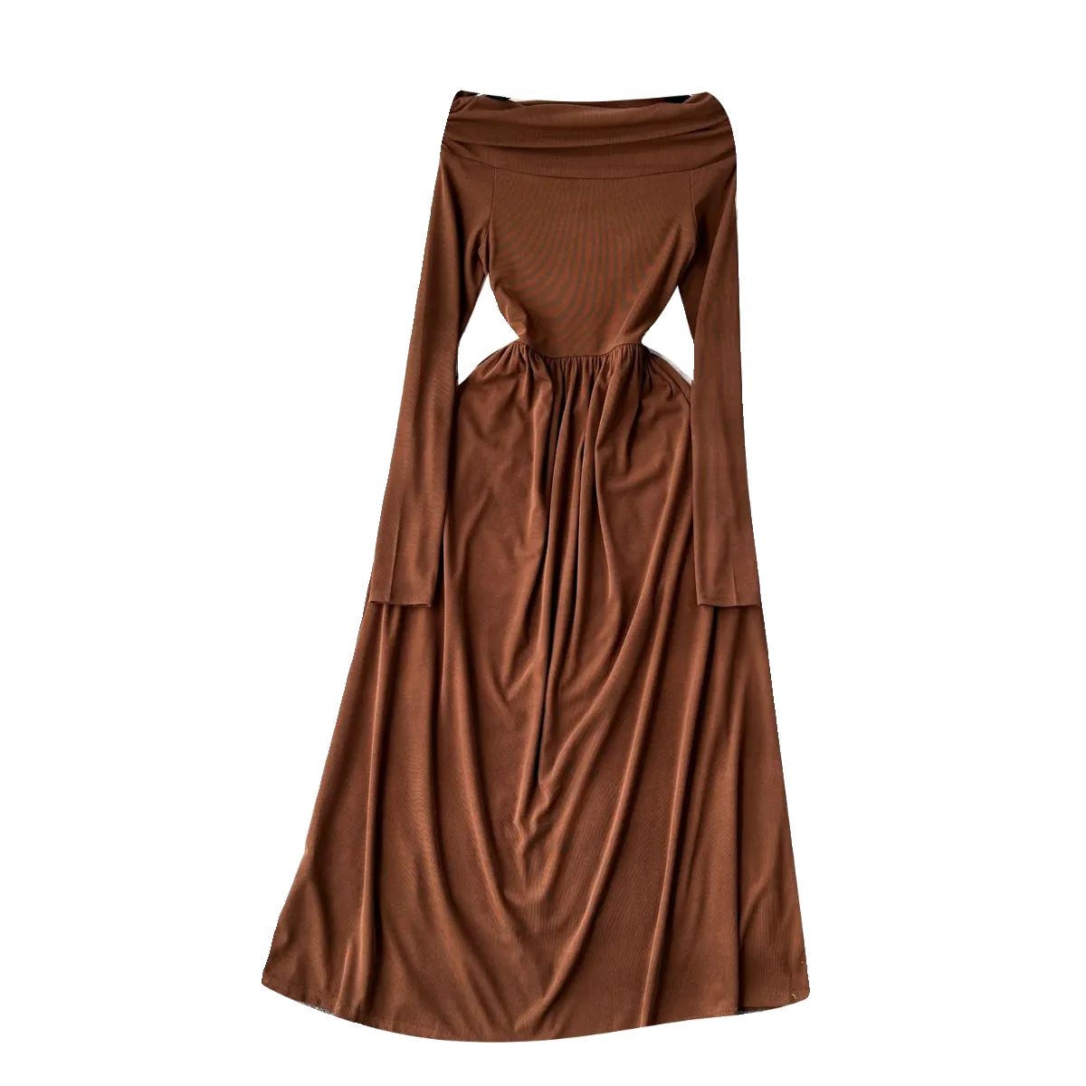 Elegant Off-shoulder Waist-slimming Dress
