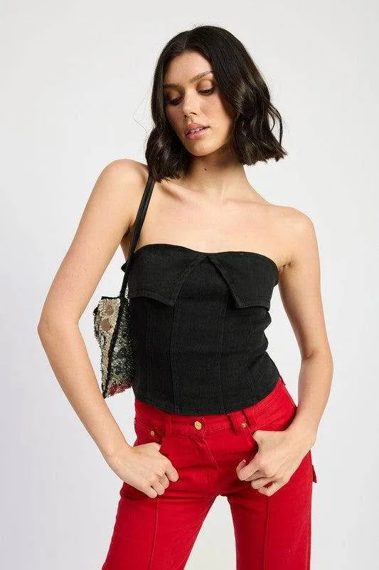 Emory Park Fold Over Corset Top