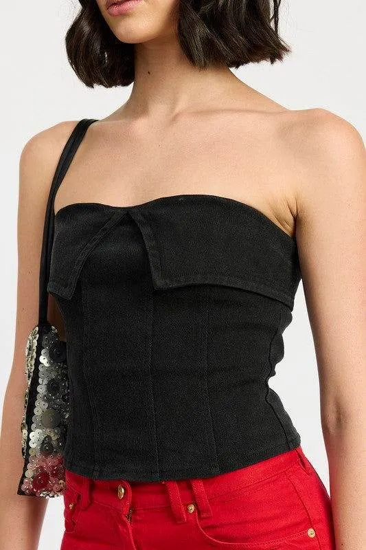 Emory Park Fold Over Corset Top