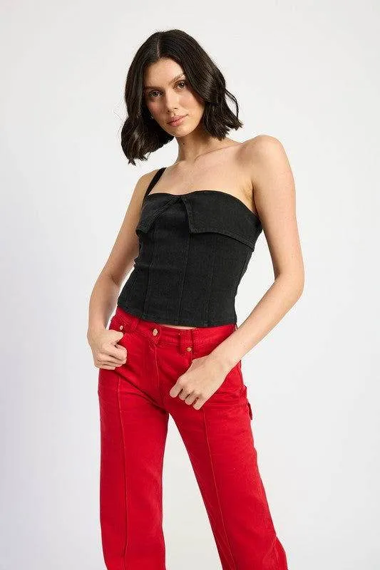 Emory Park Fold Over Corset Top