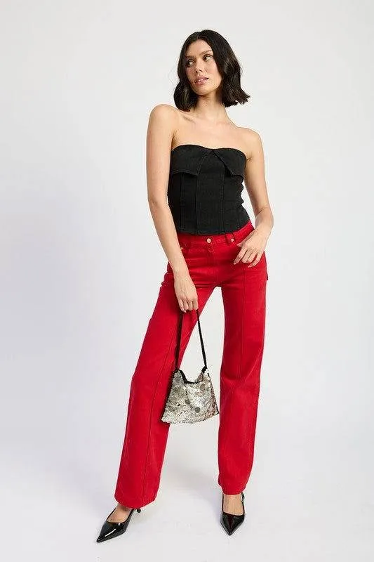 Emory Park Fold Over Corset Top
