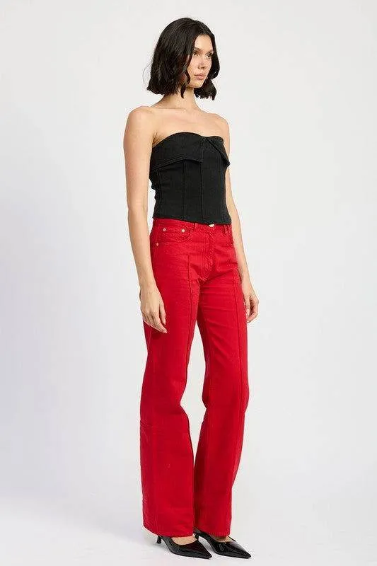 Emory Park Fold Over Corset Top