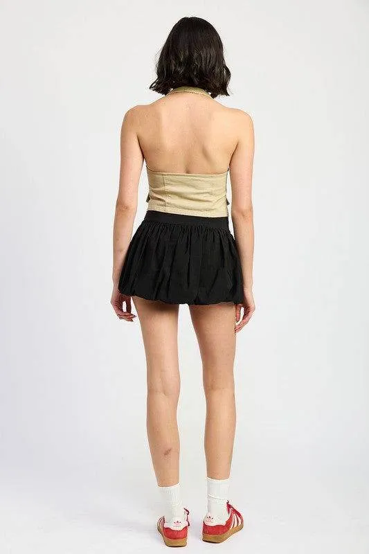 Emory Park Wrapped Halter Neck Top
