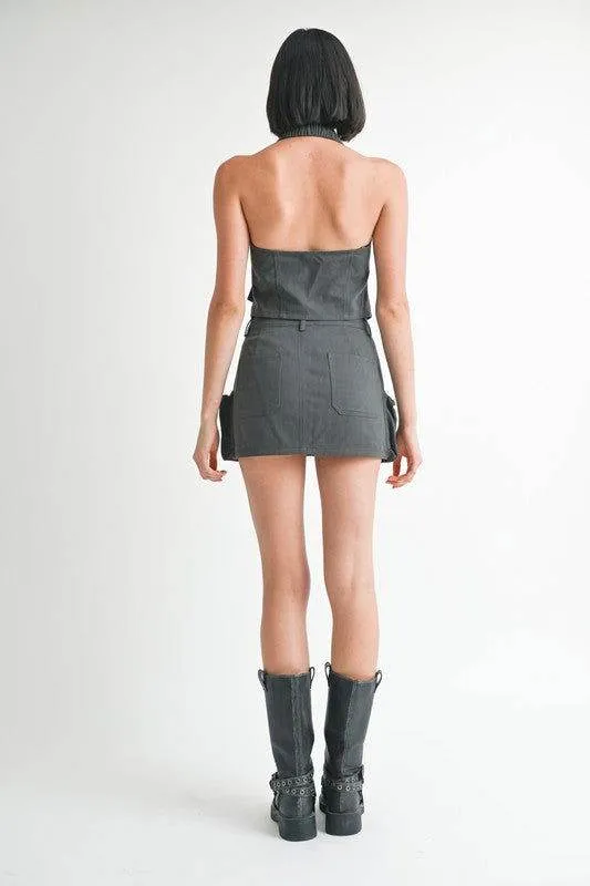 Emory Park Wrapped Halter Neck Top