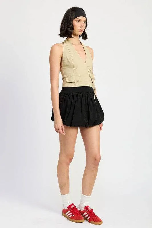 Emory Park Wrapped Halter Neck Top