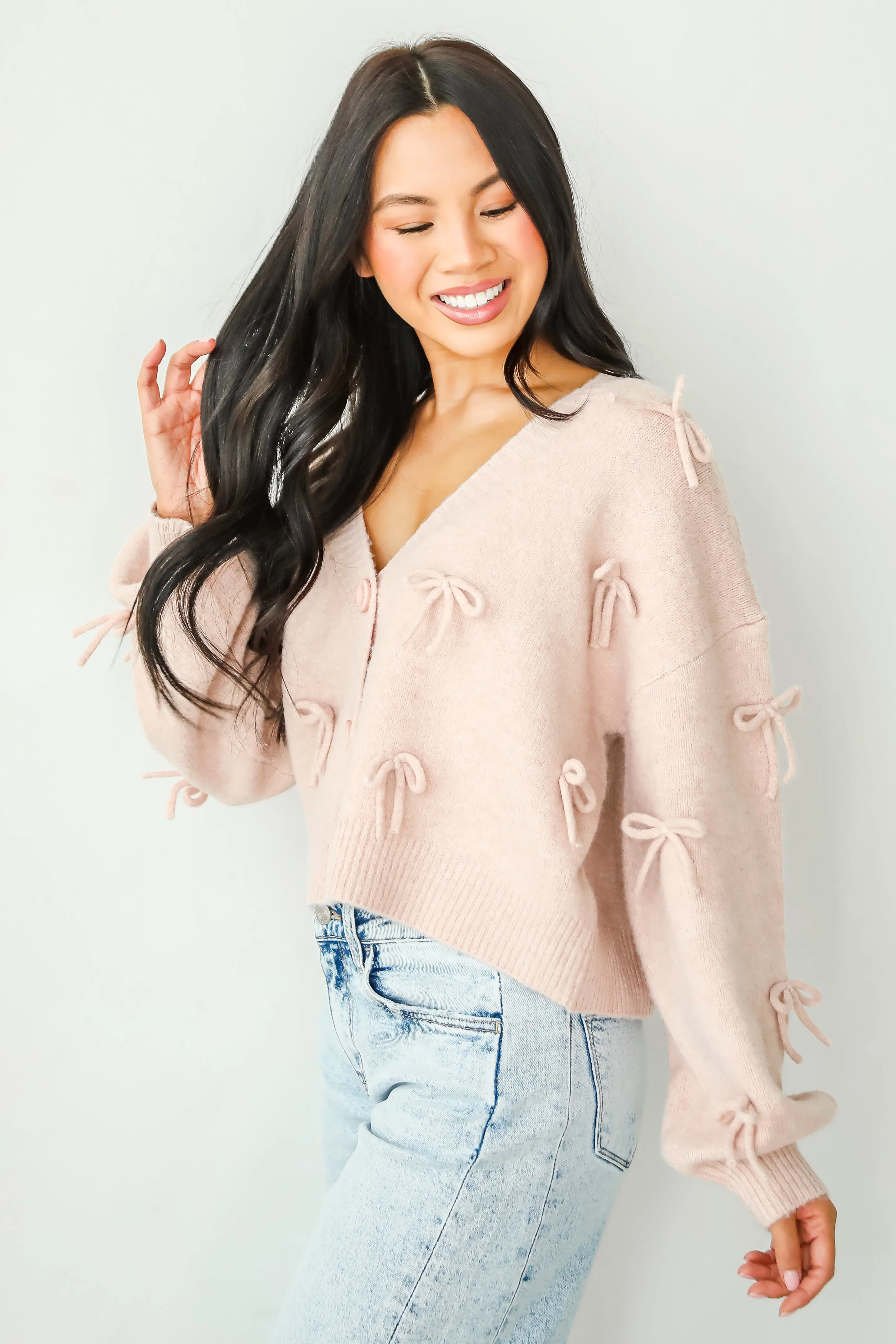 FINAL SALE - Darling Coziness Bow Sweater Cardigan