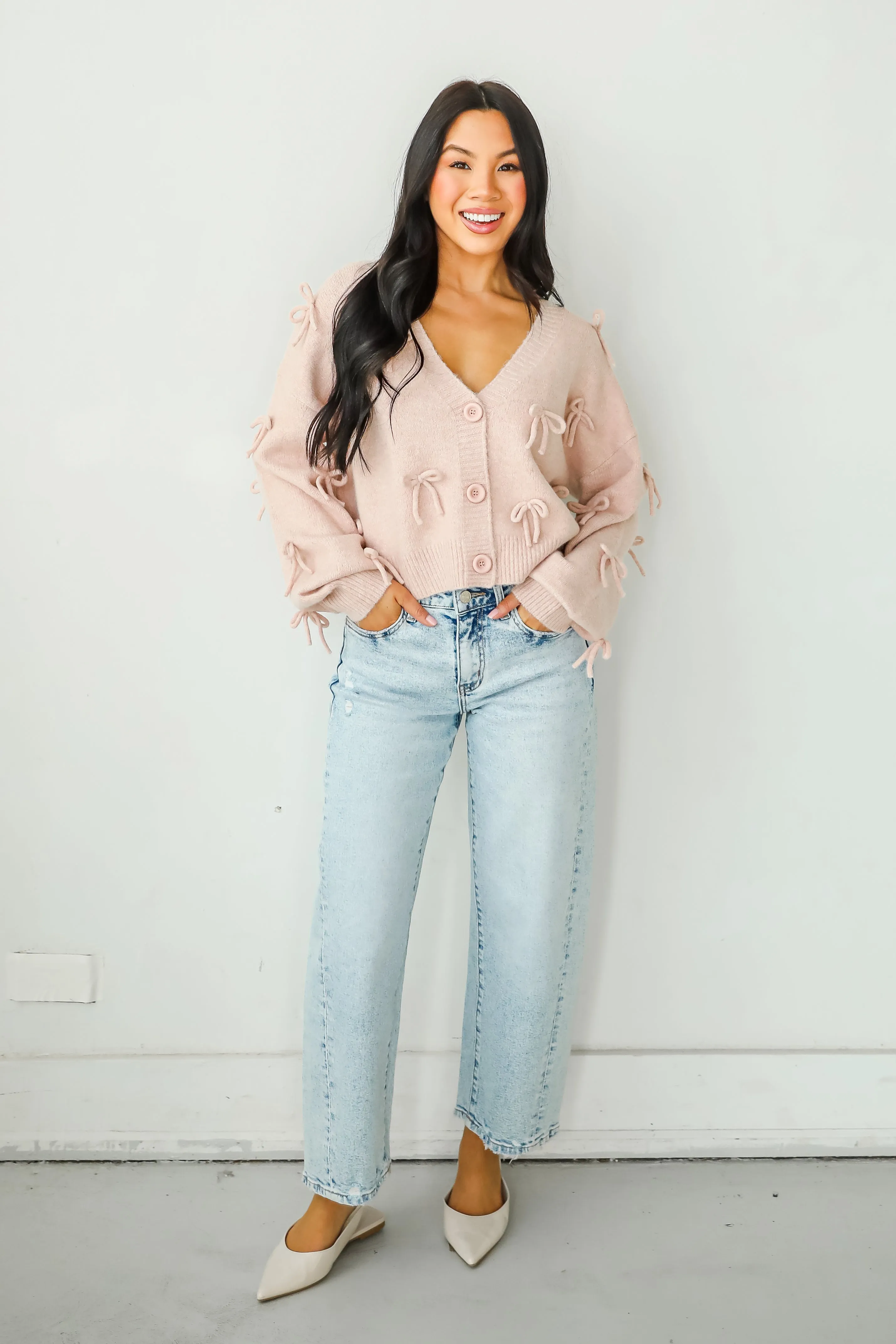 FINAL SALE - Darling Coziness Bow Sweater Cardigan