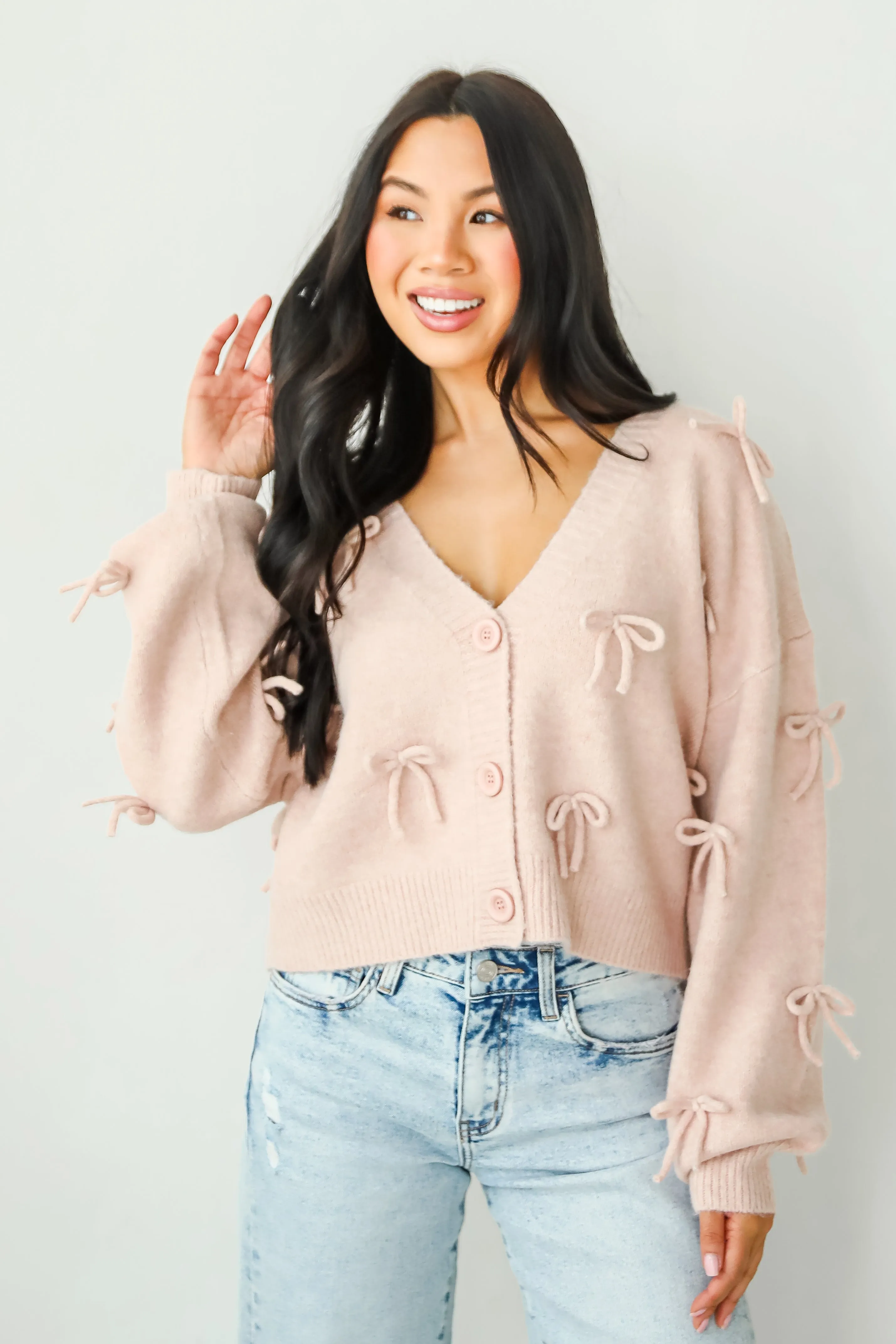 FINAL SALE - Darling Coziness Bow Sweater Cardigan
