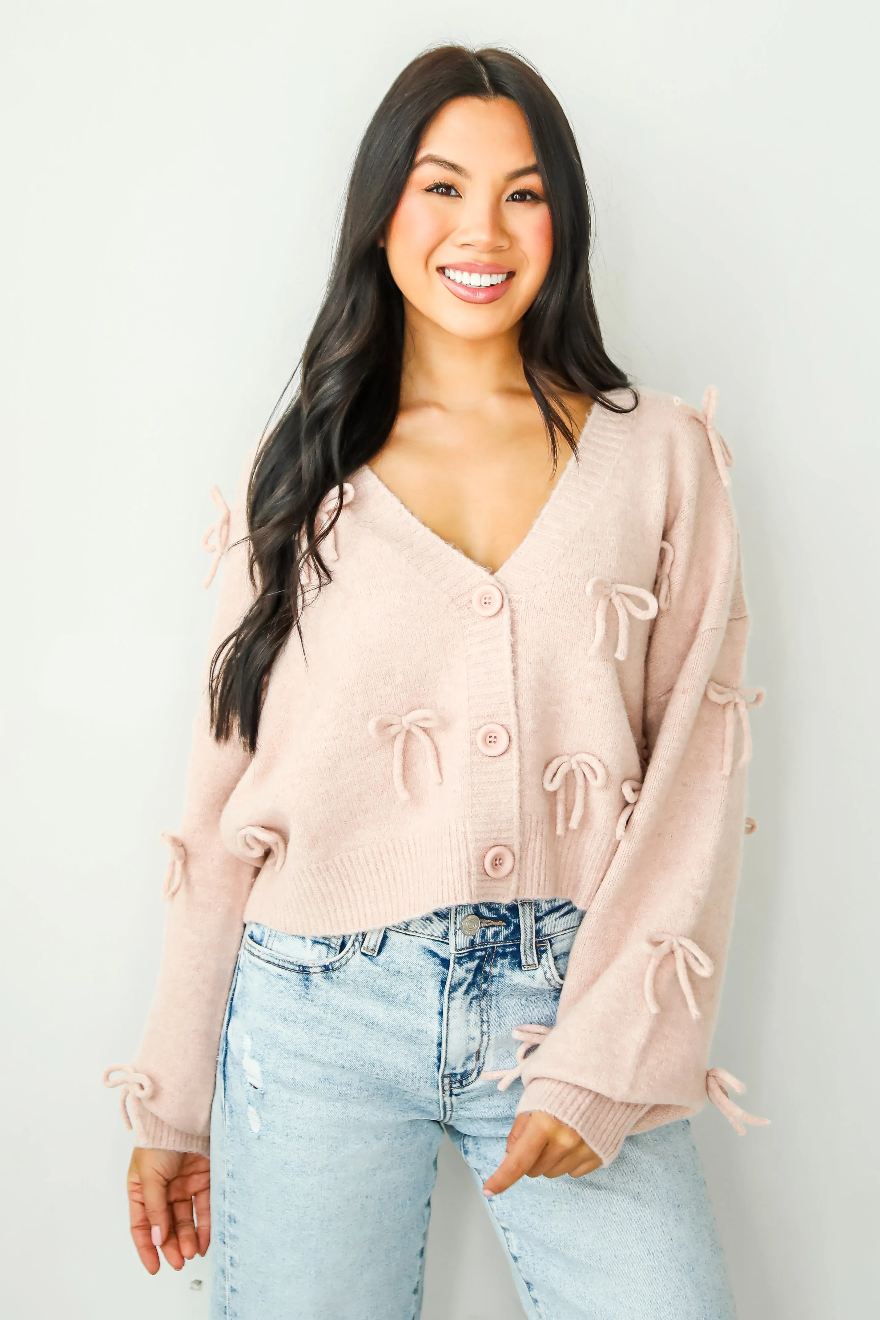 FINAL SALE - Darling Coziness Bow Sweater Cardigan