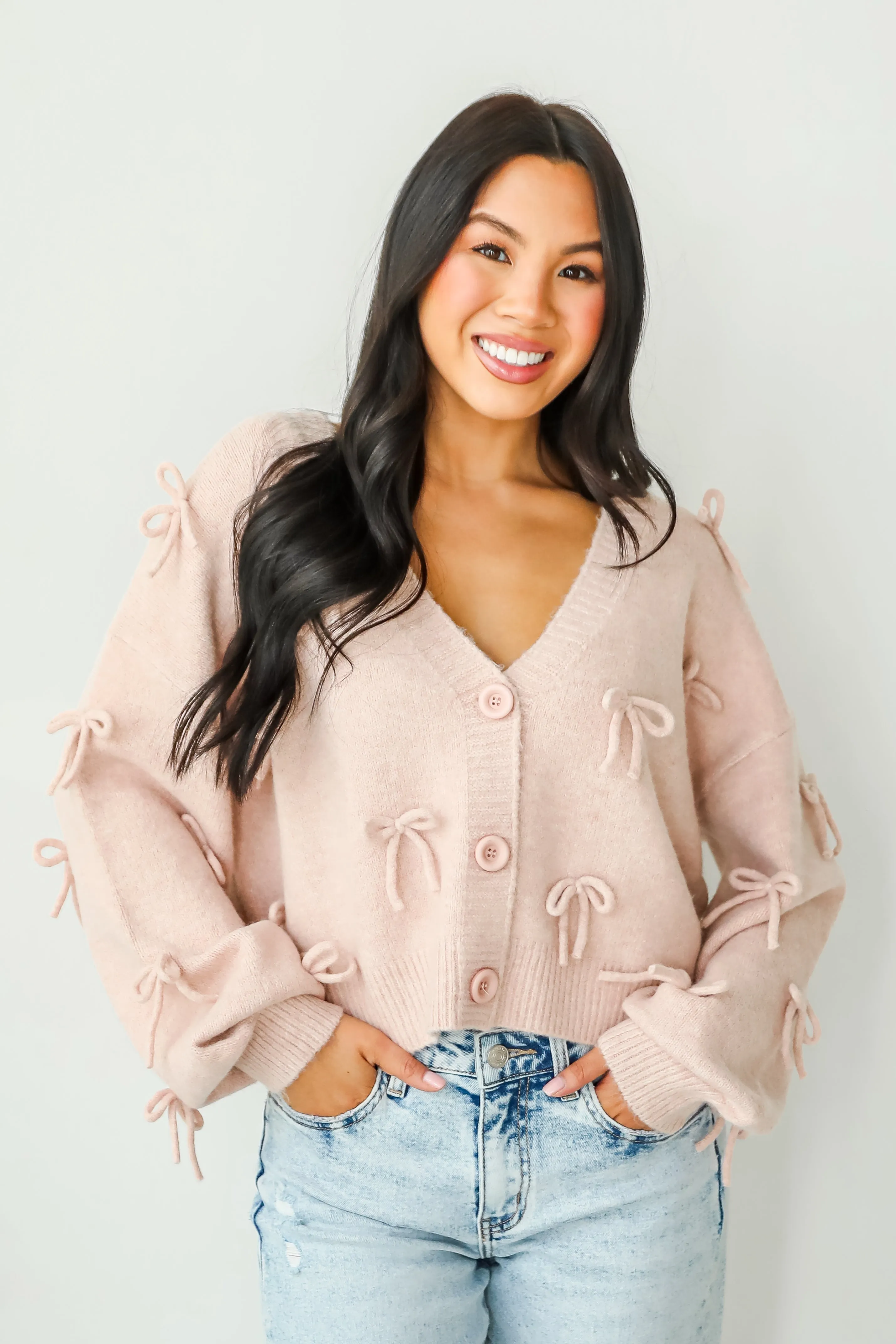FINAL SALE - Darling Coziness Bow Sweater Cardigan
