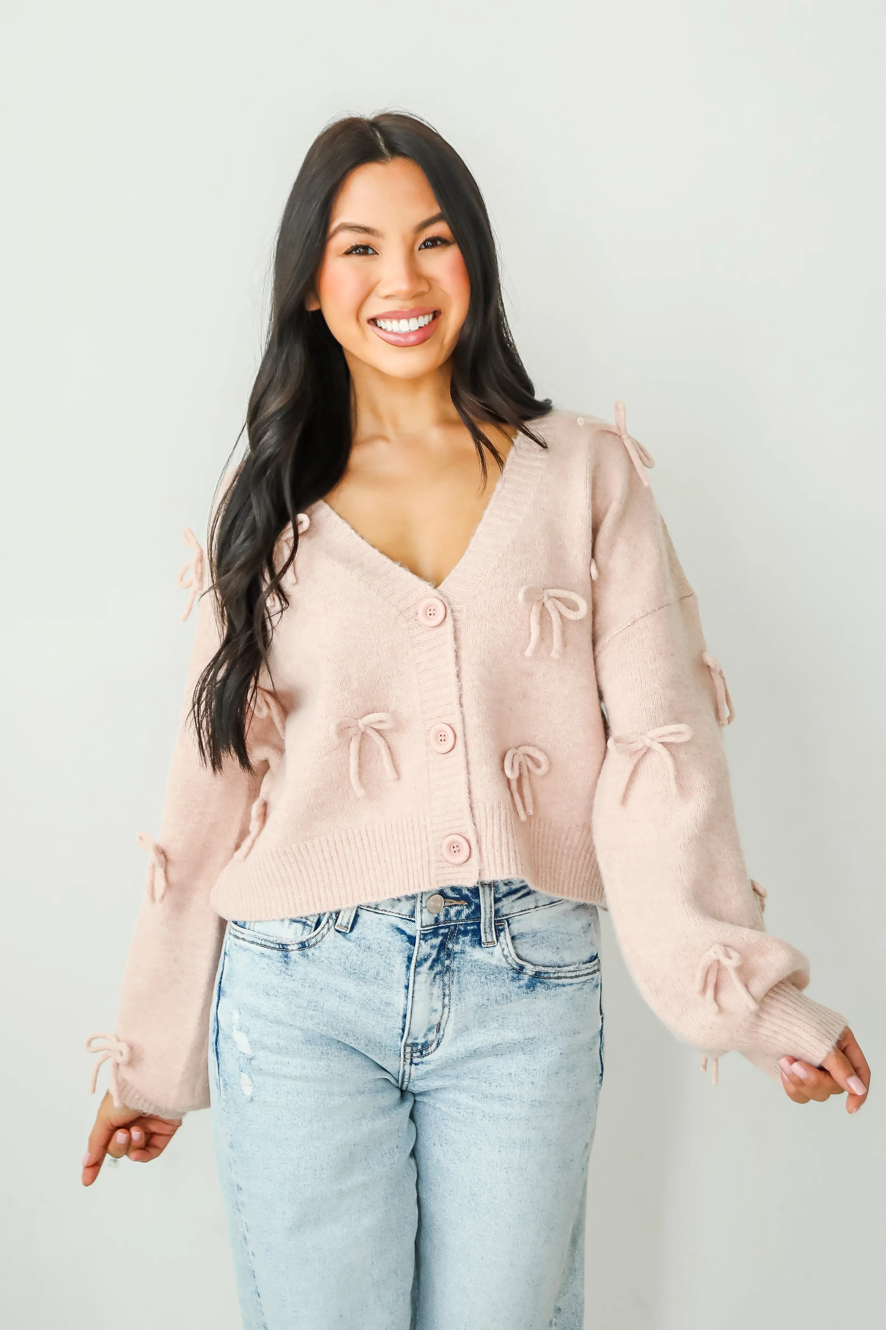 FINAL SALE - Darling Coziness Bow Sweater Cardigan