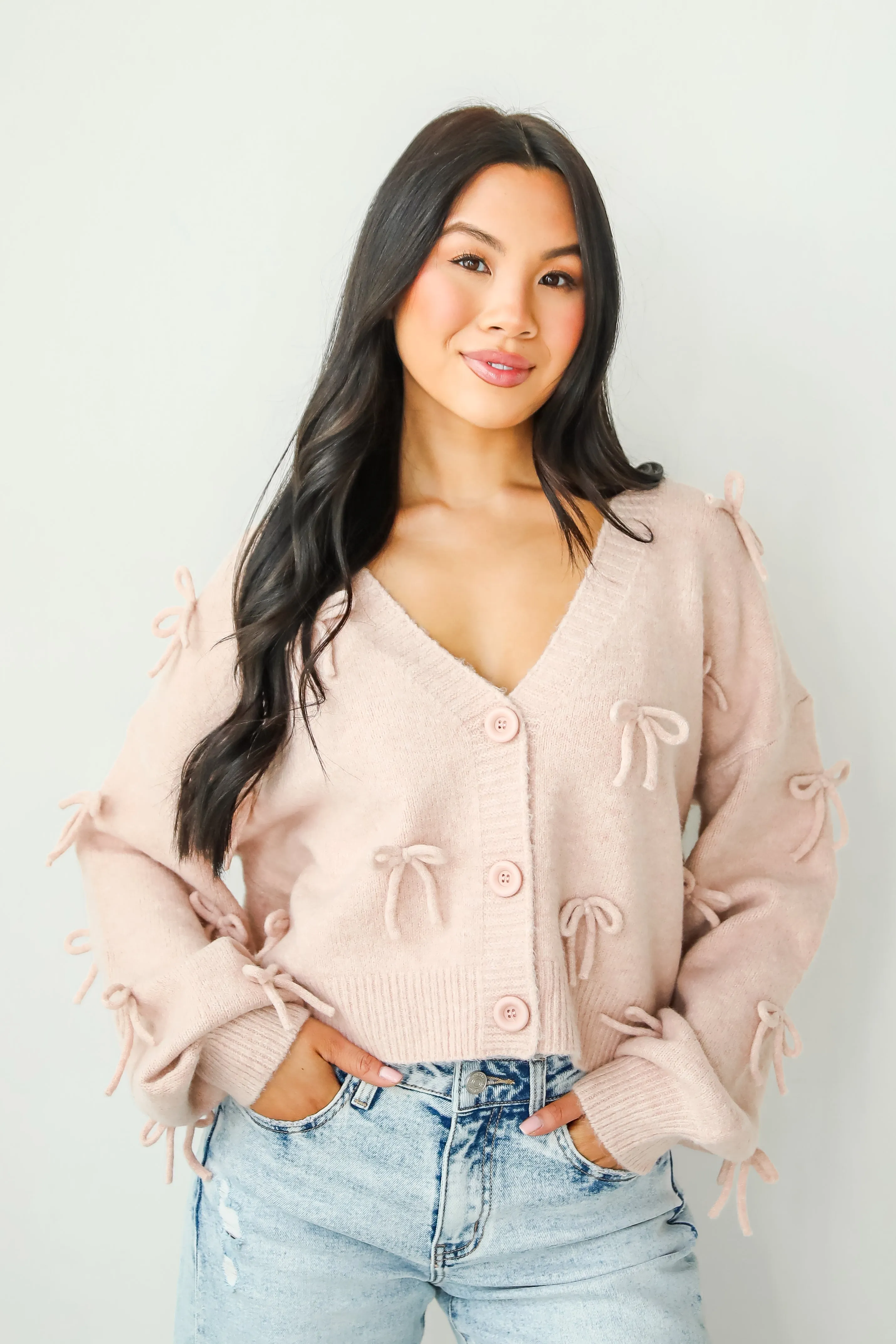 FINAL SALE - Darling Coziness Bow Sweater Cardigan