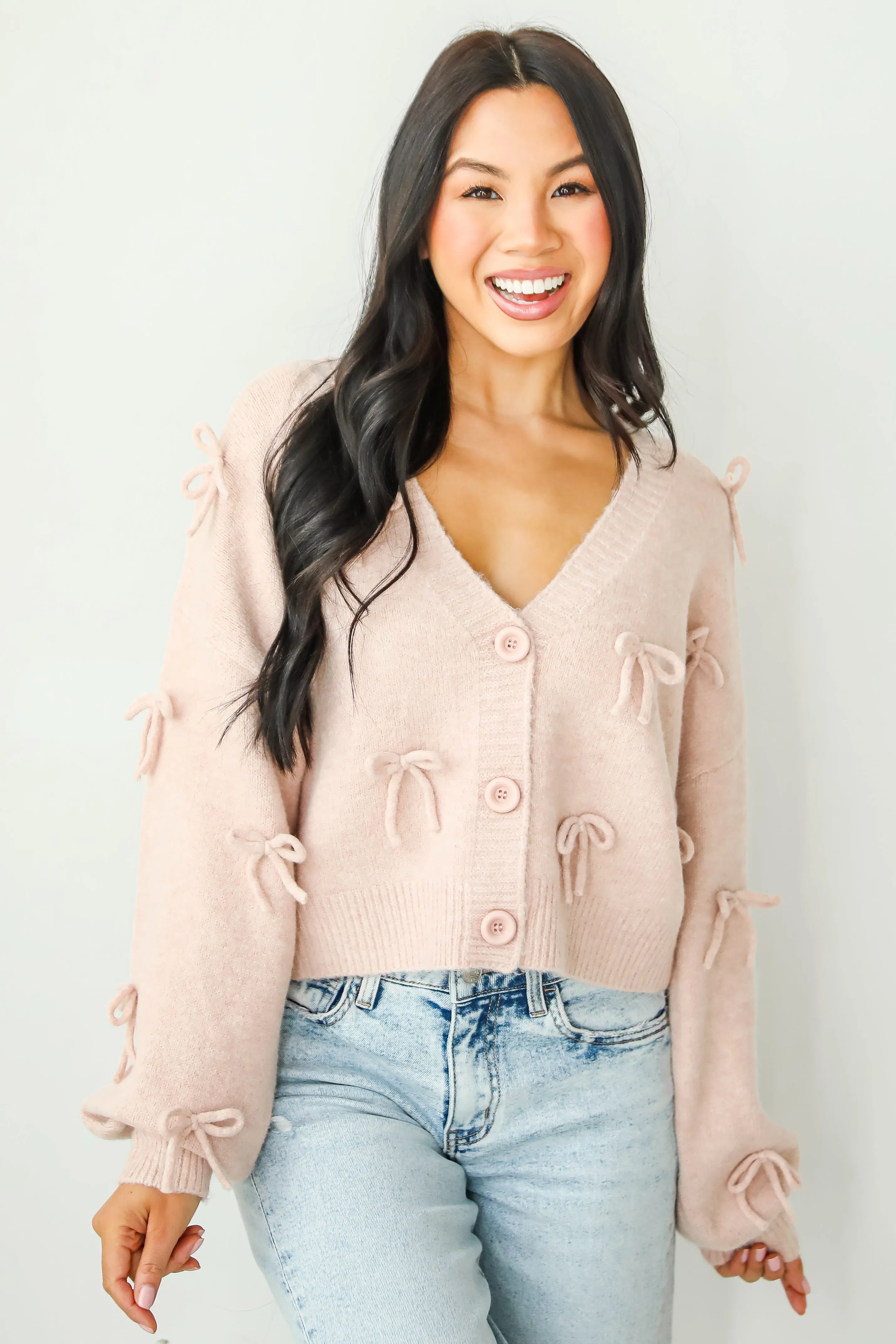 FINAL SALE - Darling Coziness Bow Sweater Cardigan