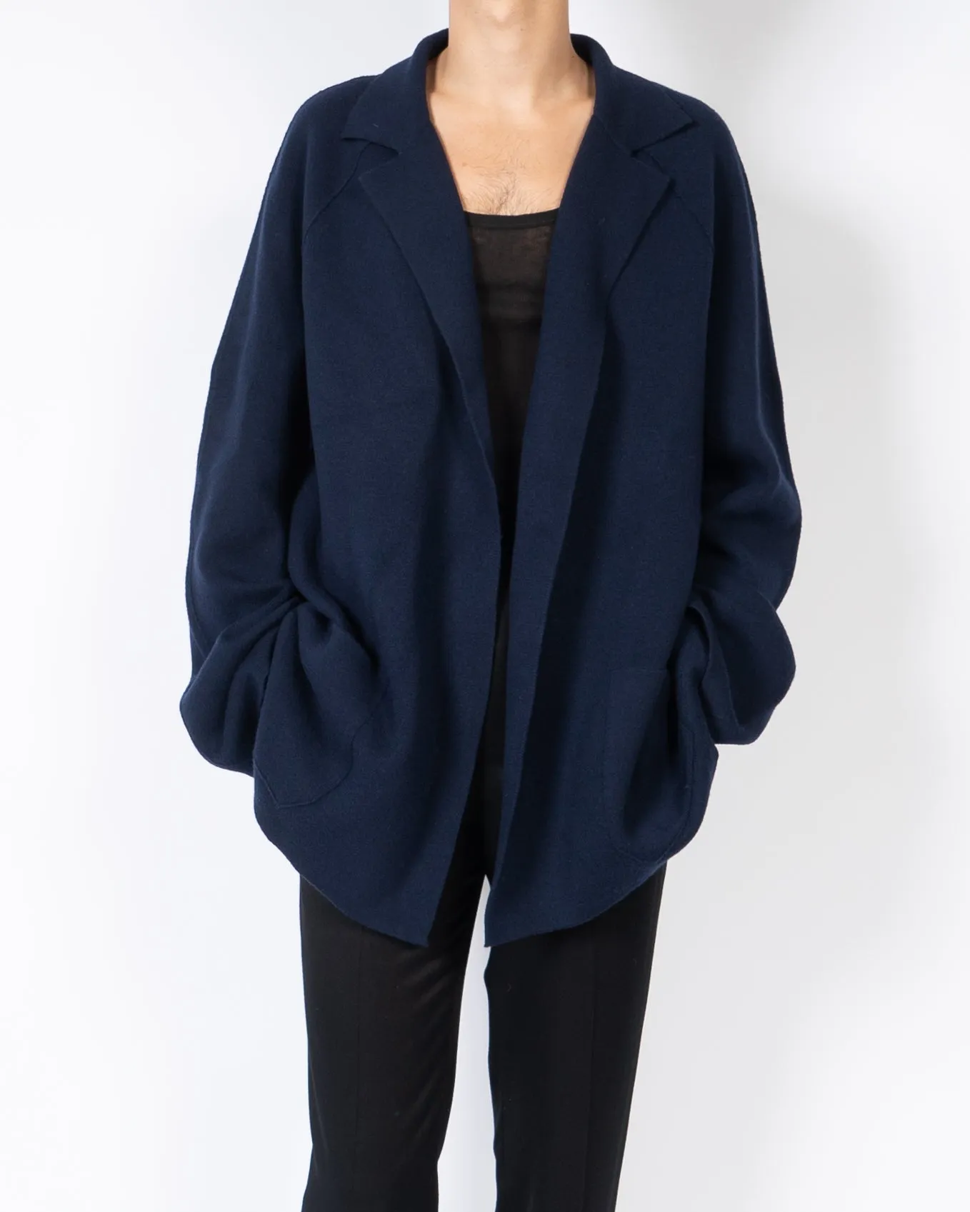 FW19 Navy Oversized Cashmere Cardigan