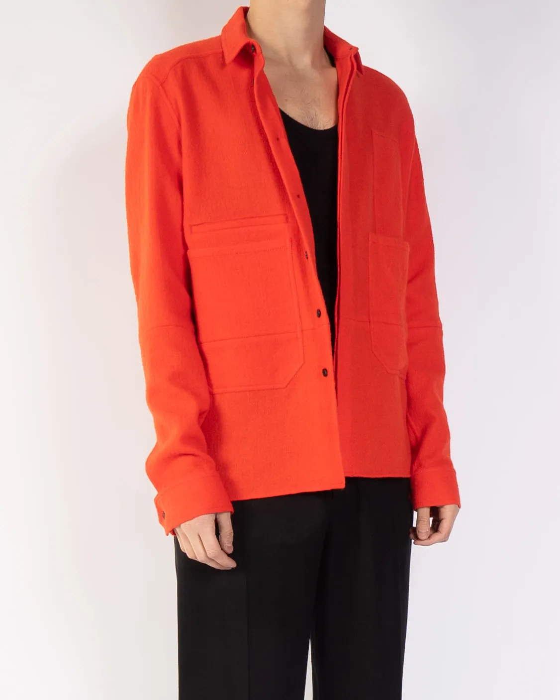FW19 Orange Wool Workwear Shirt