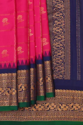 Gadwal Silk Rani Pink Saree