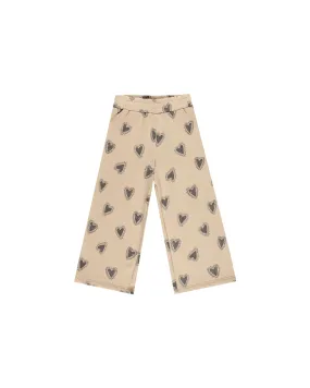 Girls Wide Leg Heart Pants