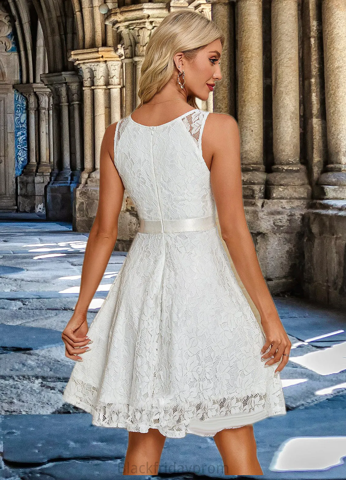 Hope V-Neck Elegant A-line Lace Midi Dresses BF2P0022264