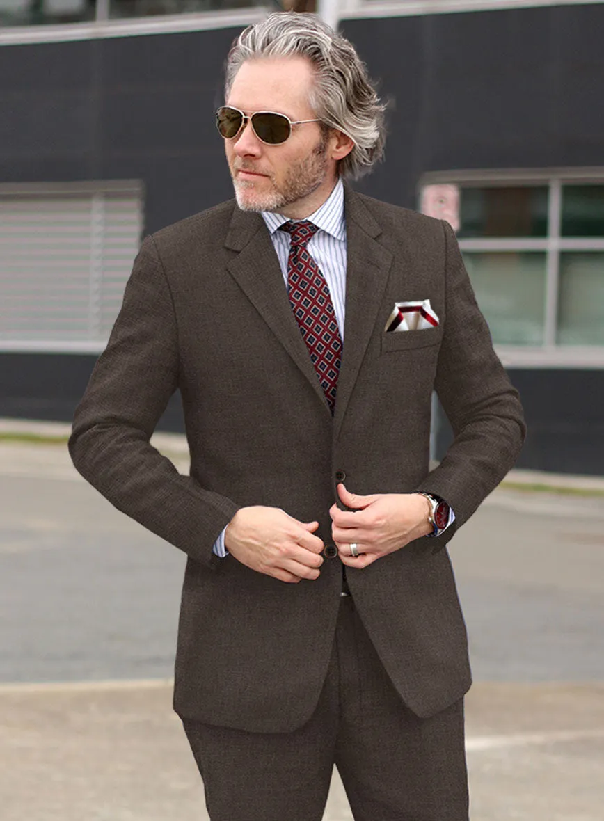 Italian Prato Brown Linen Suit